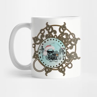 Funny christmas skulls with christmas hat Mug